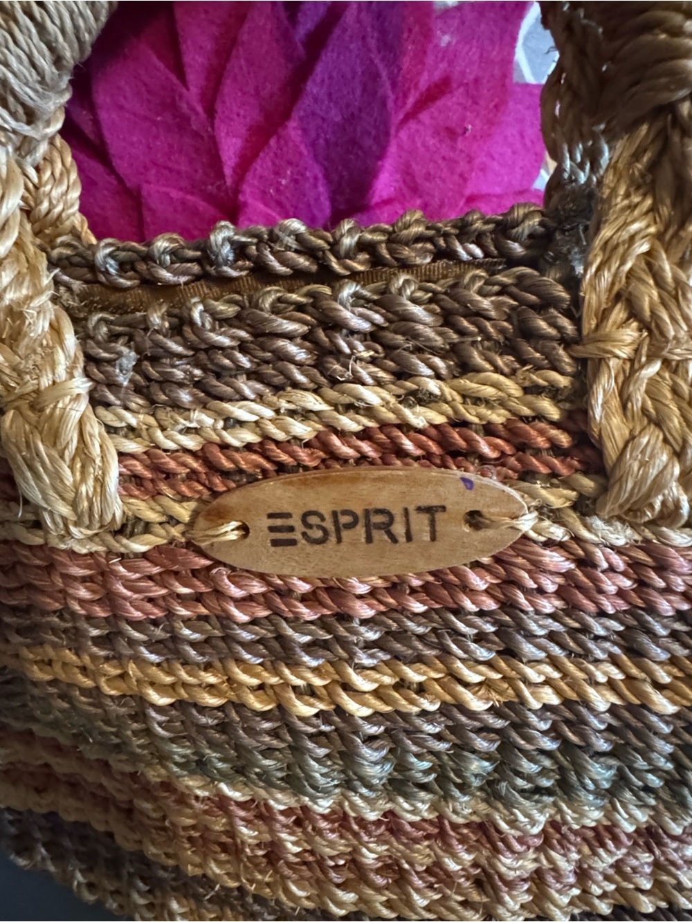 Esprit Striped Woven Tote